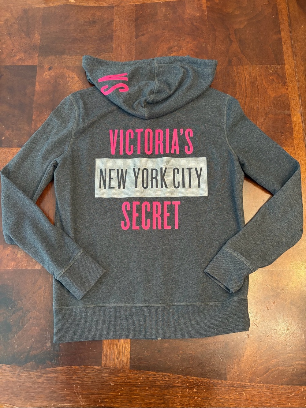 Victoria’s Secret Gray Rhinestone New York City Full Zip Hoodie XS Y2K